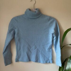 Madison baby blue Cashmere turtleneck sweater